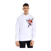 Witte hoodie met Love grafische print Philipp Plein , White , Heren