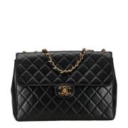 Pre-owned Leather shoulder-bags Chanel Vintage , Black , Dames