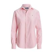 Katoenen Oxford overhemd met logo Ralph Lauren , Pink , Dames