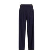 Donkerblauwe broek met wijde pijpen Ralph Lauren , Blue , Dames