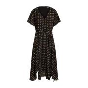 Geometric Pattern Midi Jurk Ralph Lauren , Black , Dames