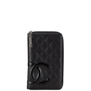 Pre-owned Leather wallets Chanel Vintage , Black , Dames