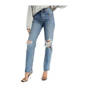 Hoge taille Lana Straight Fit Jeans Agolde , Blue , Dames