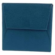 Pre-owned Leather wallets Hermès Vintage , Blue , Dames