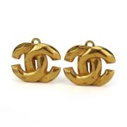 Pre-owned Metal earrings Chanel Vintage , Yellow , Dames