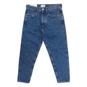 Stone Wash Tapered Fit Jeans Amish , Blue , Heren