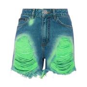 Blauwe Distressed Dames Shorts Philipp Plein , Blue , Dames