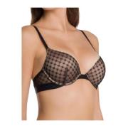 Bruine Sheer Logo Push-Up Beha Wolford , Brown , Dames