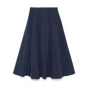 Nylon A-Lijn Rok add , Blue , Dames