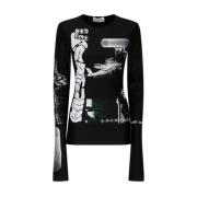 Cyber Effect Zwart Wit Bodysuit Sportmax , Black , Dames