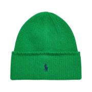 Groene gebreide muts met logo Ralph Lauren , Green , Dames