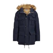 Donkerblauwe donsjas met capuchon Ralph Lauren , Blue , Heren