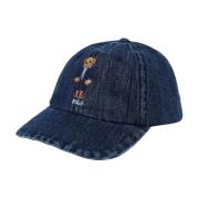 Denim pet met klep Ralph Lauren , Blue , Dames