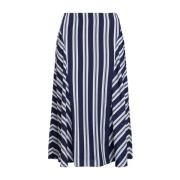 Gestreepte midi-rok Ralph Lauren , Blue , Dames