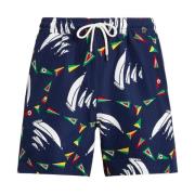 Donkerblauwe zwemshorts met logo Ralph Lauren , Multicolor , Heren