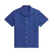 Blauw korte mouw Classic Fit overhemd Ralph Lauren , Blue , Heren