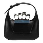 Zwarte Juwelen Hobo Leren Mini Tas Alexander McQueen , Black , Dames