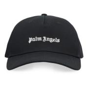 Logo Baseball Cap van Polyester en Katoen Palm Angels , Black , Heren