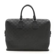 Pre-owned Leather handbags Louis Vuitton Vintage , Black , Heren