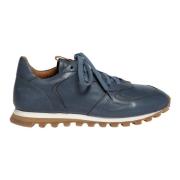 Blauwe Denim Leren Runner Schoenen Elia Maurizi , Blue , Dames