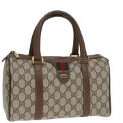 Pre-owned Leather travel-bags Gucci Vintage , Beige , Dames