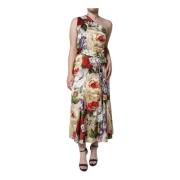 Bloemen Zijden One Shoulder Maxi Jurk Dolce & Gabbana , Multicolor , D...