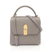 Pre-owned Leather handbags Salvatore Ferragamo Pre-owned , Gray , Dame...