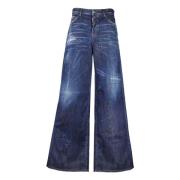 Blauwe Jeansbroek - Oversized Fit Dsquared2 , Blue , Dames