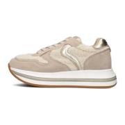 Beige Merry Curly Dames Sneakers Voile Blanche , Beige , Dames