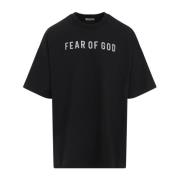 Grijze Logo Print Korte Mouw Tee Fear Of God , Black , Heren