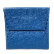 Pre-owned Leather wallets Hermès Vintage , Blue , Dames