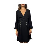 Crepe jurk met 3/4 mouwen Marciano , Black , Dames