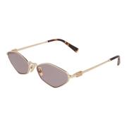 Onregelmatig Metalen Frame Zonnebril Miu Miu , Yellow , Unisex