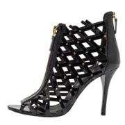 Pre-owned Leather sandals Balmain Pre-owned , Black , Dames