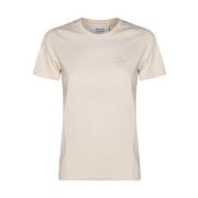 Wit Katoenen Logo T-shirt Maison Kitsuné , Beige , Dames