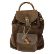 Pre-owned Leather backpacks Gucci Vintage , Brown , Dames