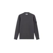 Grijze Wol Crewneck Sweater met Ribgegevens Stone Island , Gray , Here...