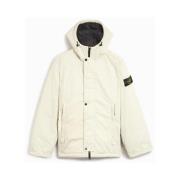 Witte Micro Twill Jas Modern Ontwerp Stone Island , White , Heren