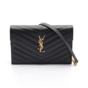 Pre-owned Leather shoulder-bags Yves Saint Laurent Vintage , Black , D...