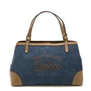 Pre-owned Leather totes Gucci Vintage , Blue , Dames