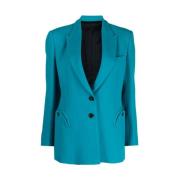 Kobaltblauwe Wollen Blazer Blazé Milano , Green , Dames