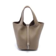 Pre-owned Leather handbags Hermès Vintage , Gray , Dames