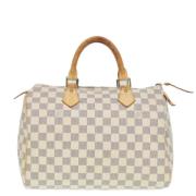 Pre-owned Canvas handbags Louis Vuitton Vintage , White , Dames