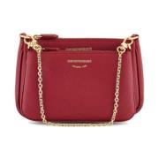 Mini Tas Bordeaux met Zwarte Band Emporio Armani , Red , Dames