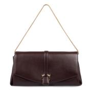 Leren Crossbody Tas met Kettinghengsel Salvatore Ferragamo , Purple , ...