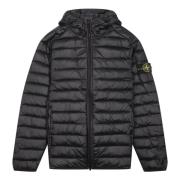 Zwarte Piuma Jas Stedelijke Elegantie Stone Island , Black , Heren