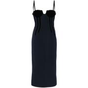 Zwarte Midi Jurk met Bustier Stijl Sportmax , Black , Dames