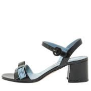 Pre-owned Leather sandals Prada Vintage , Black , Dames