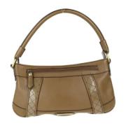 Pre-owned Leather shoulder-bags Burberry Vintage , Beige , Dames