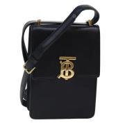 Pre-owned Leather shoulder-bags Burberry Vintage , Black , Dames